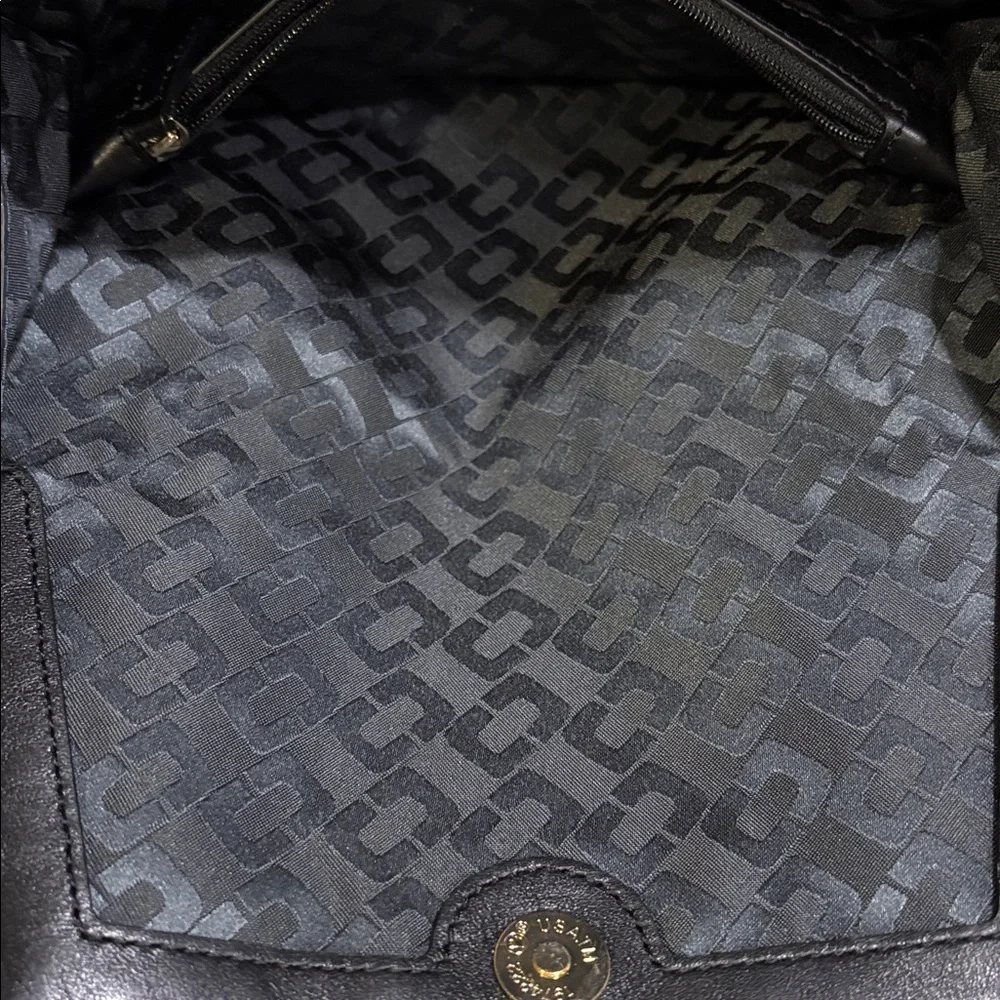 DIANE VON FURSTENBERG‎ Black Leather Crazy Metallic Studded Clutch Purse